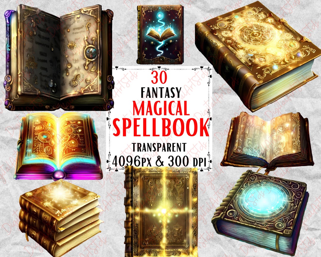 Fantasy Magical Spellbook Clipart Set 300 Dpi 4096px Etsy