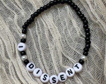 I Dissent Friendship Bracelet - RBG Bracelet - Feminist Jewelry - Women's Rights Gift - Feminist Gift