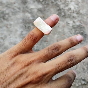 Hand-Carved Agate Ring with Stunning White Druzy, Men & Women Ring Agate Natural,