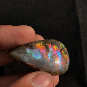Amazing Purple Fire Labradorite Cabochon, Pear Shape Labradorite, Labradorite Healing Crystal, Labradorite Gemstone, Magical Stone,