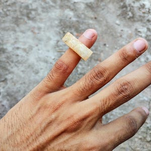 Hand-Carved Agate Ring with Stunning Cream Druzy, Men & Women Ring Agate Natural,
