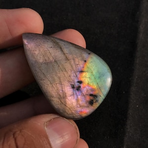 Amazing Purple Fire Labradorite Cabochon, Pear Shape Labradorite, Labradorite Healing Crystal, Labradorite Gemstone, Magical Stone,