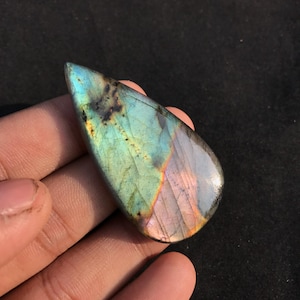 Amazing Purple Fire Labradorite Cabochon, Pear Shape Labradorite, Labradorite Healing Crystal, Labradorite Gemstone, Magical Stone,