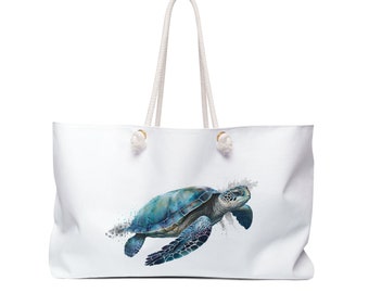 Turtle Weekender Tote Bag  |  Large Vacation Tote Bag