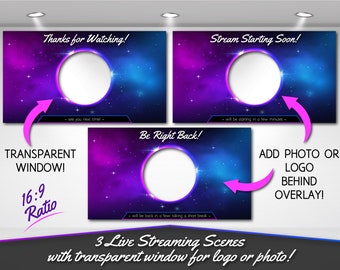 Celestial Space Themed Stream Scene Overlays | Twitch Stream Overlay | Kick Stream Overlays | Professional | Instant Download | Customizable