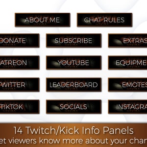 Cozy Vintage Themed Twitch Kick Stream Info Panels Set | Streaming Graphics | Twitch Info Panels Set | Twitch Overlays | Kick Info Panels