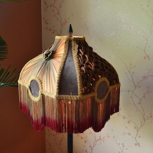 Lampshade gold brown lampshade table lampshade/floor lampshade/ceiling lampshade/victorian lampshade/bedside lampshade/retro lampshade gift