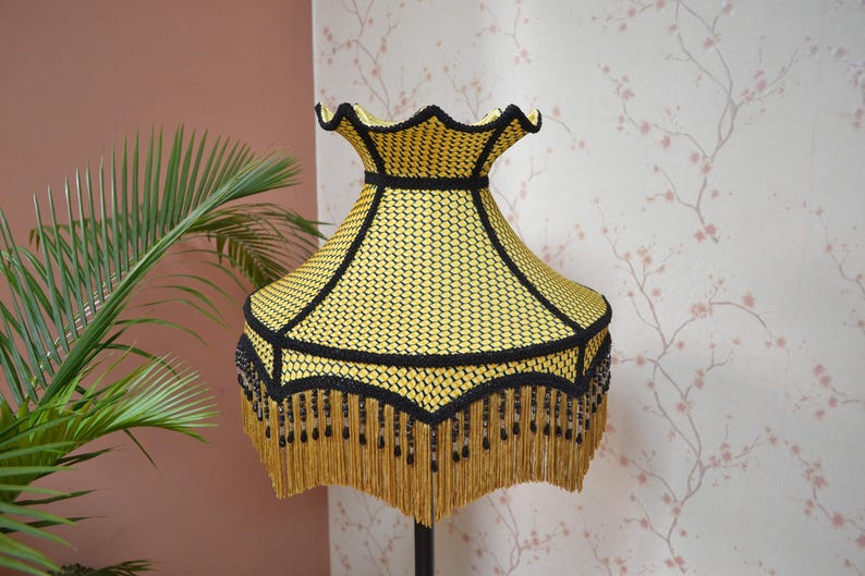 Gold Lace Lampshade: Victorian Bell Shade - Thumbnail 4