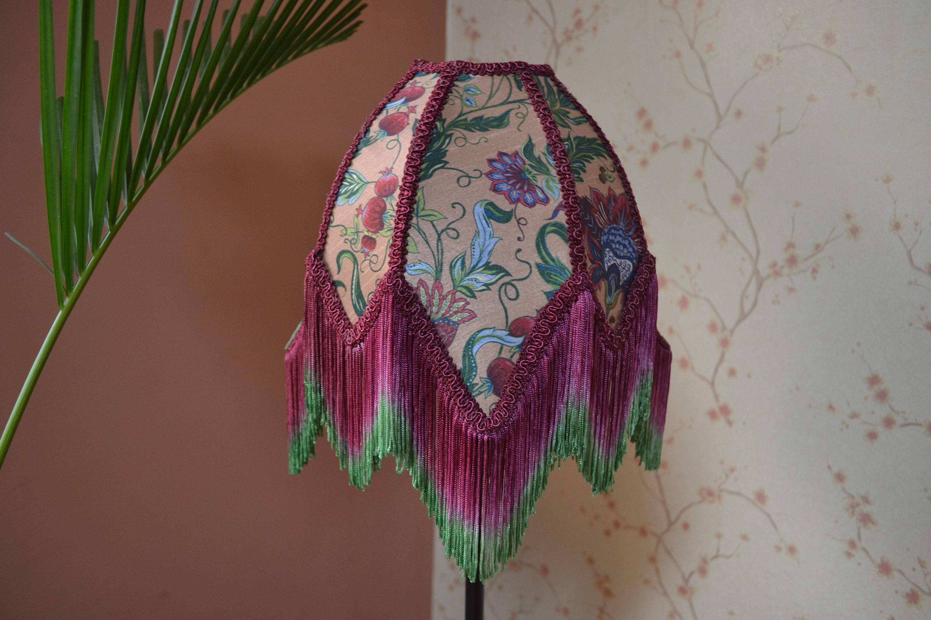 Lampshade/pink Printed Lampshade/table Lampshade/silk - Etsy