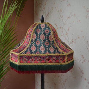 Lampshade green printed lampshade/table lampshade/floor lampshade/ceiling lampshade/victorian lampshade/bedside lampshade/retro lampshade