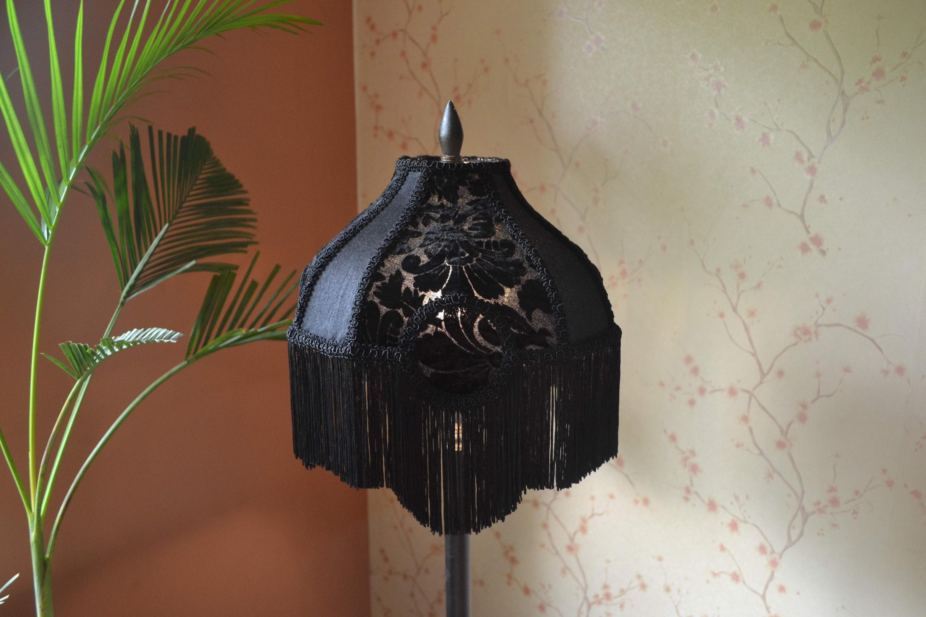 gothic lampshade black lampshade halloween lampshade victorian lampshade table lampshade/floor lampshade/designer lampshade/velvet lampshade