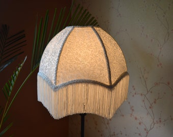 Hand-Stitched Velvet Lampshade: Scalloped Pleated Fringe Shade
