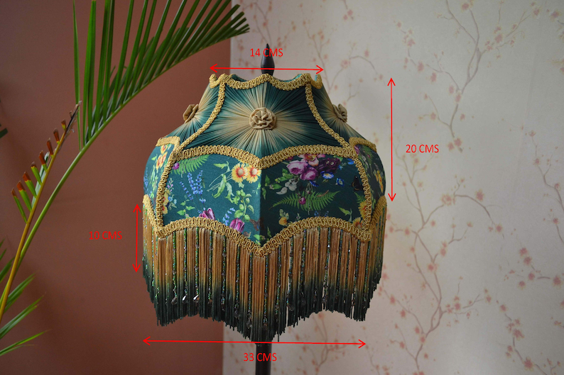 lampshade/secret garden shade/fabric lampshade/table lamp/floor lampshade/ceiling lampshade/printed lampshade/silk lampshade/retro lampshade image 4