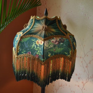 lampshade/secret garden shade/fabric lampshade/table lamp/floor lampshade/ceiling lampshade/printed lampshade/silk lampshade/retro lampshade image 5