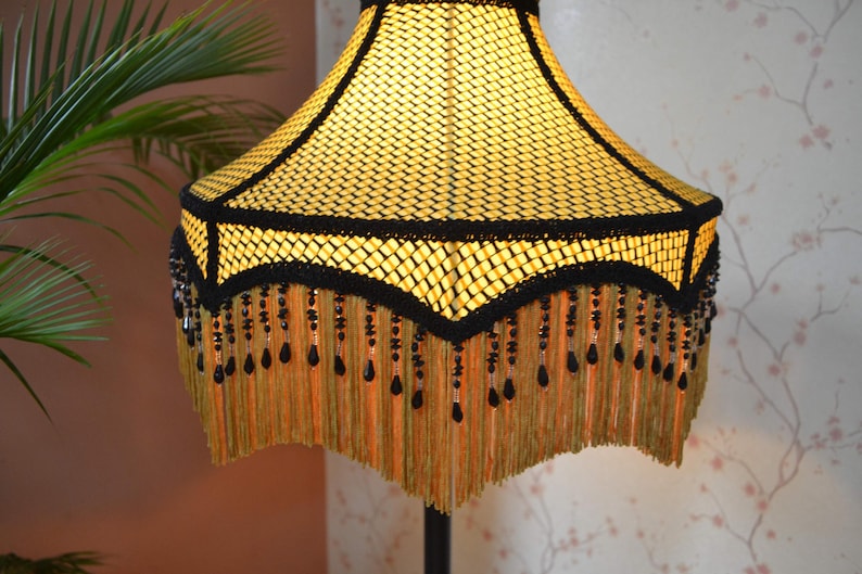 Gold Lace Lampshade: Victorian Bell Shade - Thumbnail 2