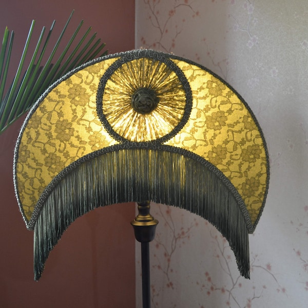 lampshade green lampshade crescent lampshade/victorian lampshade/table lamp/floor lampshade/ceiling lampshade/bedside lampshade/pendant