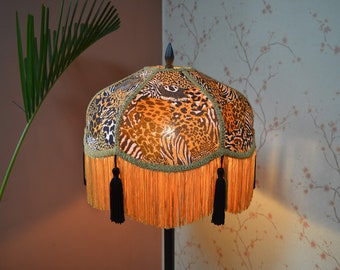 Lampshade leopard printed lampshade table lampshade/floor lampshade/ceiling lampshade/victorian lampshade/designer lampshade/retro lampshade