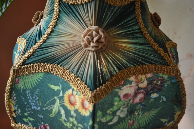 lampshade/secret garden shade/fabric lampshade/table lamp/floor lampshade/ceiling lampshade/printed lampshade/silk lampshade/retro lampshade image 3