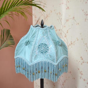 Lampshade Turquoise Lampshade Victorian Lampshade Embroidered Lampshade table lampshade/floor lampshade/designer lampshade/bedside shade