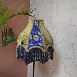 lampshade blue gold lampshade victorian lampshade floor lampshade table lampshade/bedside lampshade silk shade/gift lampshade/luxury shade