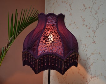 lampshade/purple colour lampshade/table lampshade/fabric lampshade/floor lampshade/ceiling lampshade/lace lampshade/retro lampshade/shade