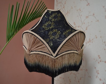 Lampshade/black peach gothic lampshade/table lampshade/fabric lampshade/floor lampshade/ceiling lampshade/velvet lampshade/retro lampshade