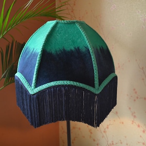 Lampshade green blue lampshade table lampshade bedside lampshade/floor lampshade/ceiling lampshade/silk lampshade/vintage shade/pendant gift