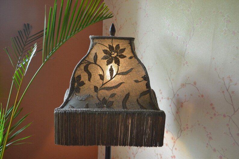 Lampshade/soil lampshade/table lampshade/fabric lampshade/floor lampshade/embroidered shade/vintage lampshade/ceiling shade/retro lampshade image 5