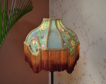 lampshade fern green secret garden lampshade/table lampshade/floor lampshade/ceiling lampshade/printed shade/silk lampshade/retro lampshade