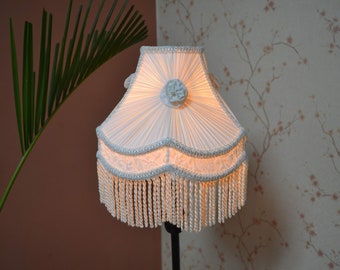 lampshade white lampshade fringe lampshade/victorian lampshade/table lamp/floor lampshade/ceiling lampshade/printed lampshade/silk lampshade