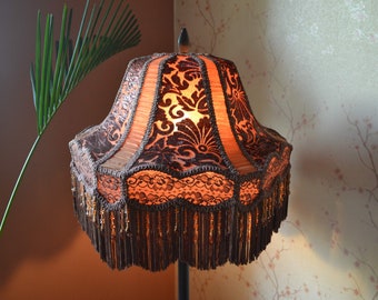 lampshade brown lampshade victorian lampshade/table lamp/floor lampshade/ceiling lampshade/bedside shade/bedside lampshade/classic lampshade