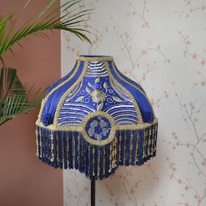 lampshade blue lampshade victorian lampshade floor lampshade table lampshade/bedside lampshade silk shade/gift lampshade/shade luxury lamp