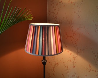 pleated lampshade/table lamp/designer lampshade/multi colour shade/silk lampshade/handcrafted lamp/floor lampshade/pendant lampshade/rainbow