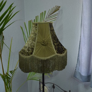 olive lampshade/table lamp/designer lamp/victorian lamp/pendant shade/chiffon shade/handcrafted lamp/floor lampshade/brasso lampshade/shade image 7