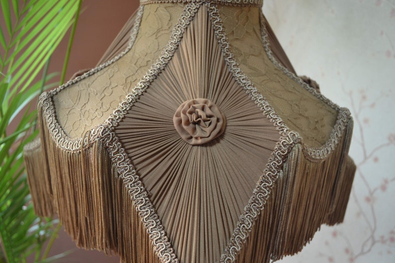 Gold Lace Lampshade: Victorian Bell Shade
