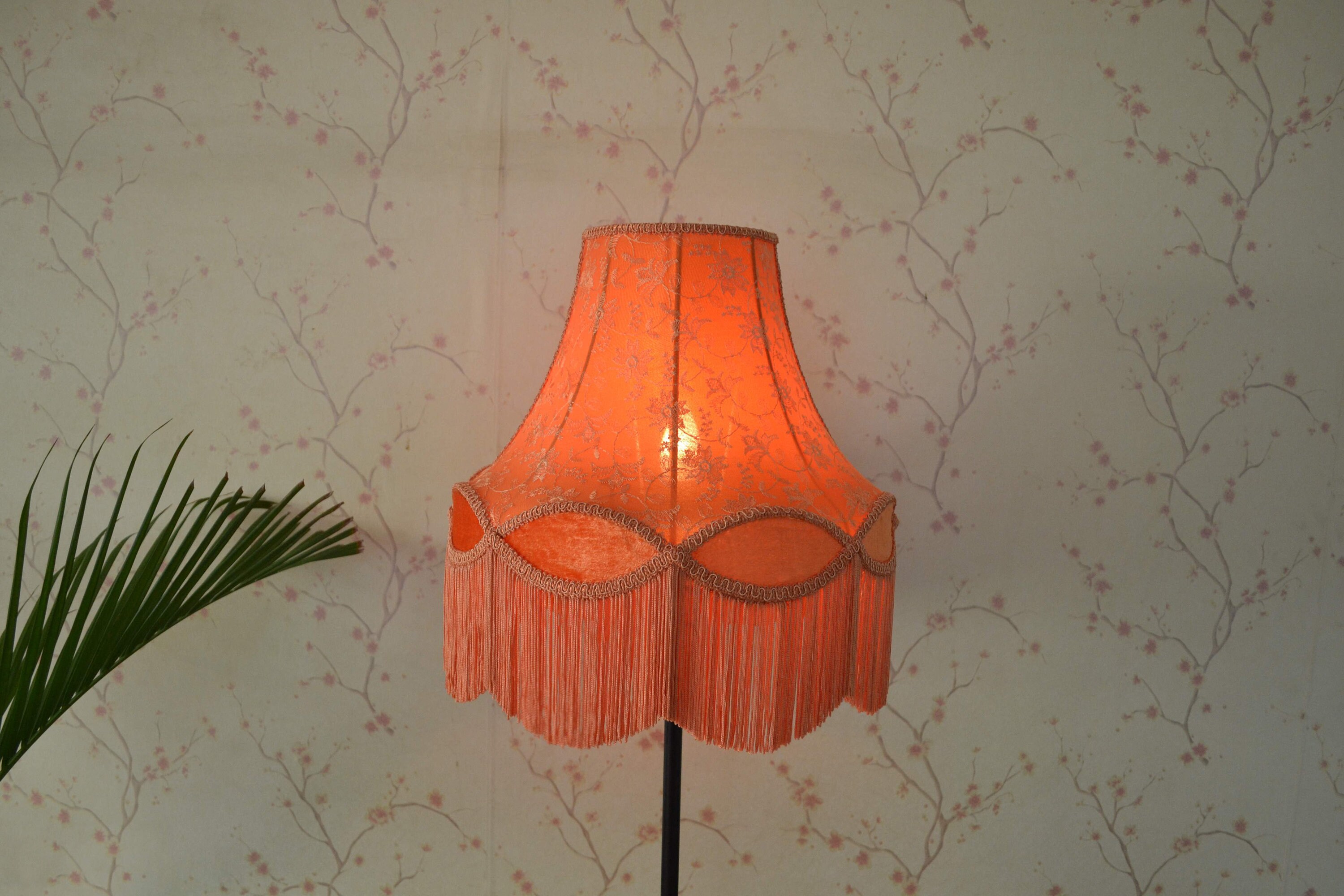 Victorian Lamp Shade With Tassel Fringe - Bell Shape Scallop Design