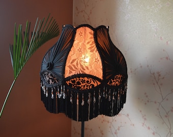 lampshade peach black lampshade victorian lampshade/table lamp/floor lampshade/ceiling lampshade/bedside lampshade/classic lampshade/shade