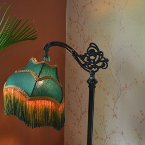 lampshade hunter green shade/fabric lampshade/table lamp/ceiling lampshade/floor lampshade/silk lampshade/retro lampshade/scallop lampshade