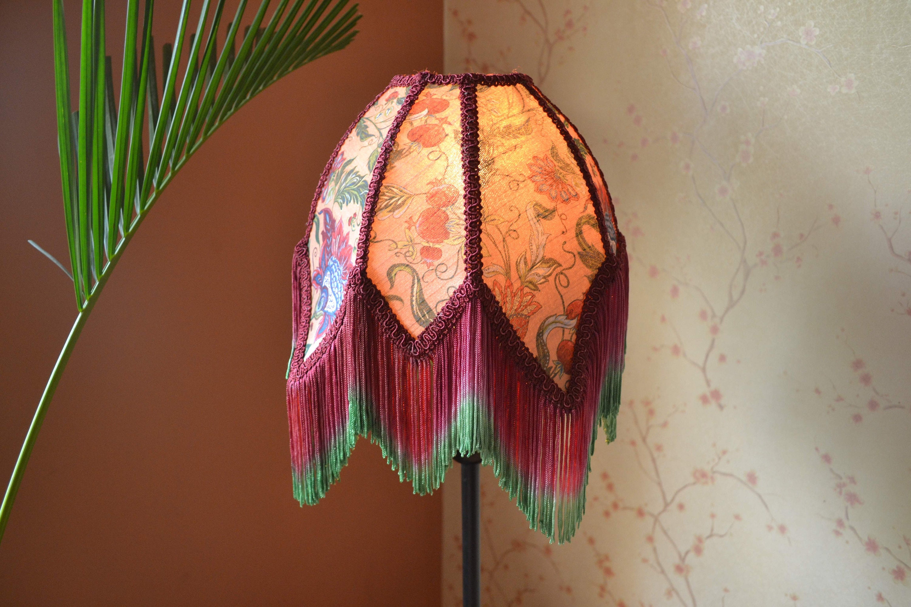 Lampshade/pink Printed Lampshade/table Lampshade/silk - Etsy