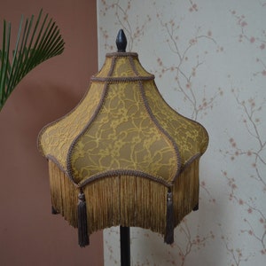 Lampshade/antique gold bedside shade/table lampshade/floor lampshade/ceiling lampshade/victorian lampshade/designer lampshade/retro shade