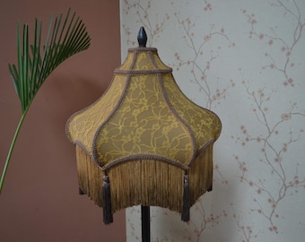 Lampshade/antique gold bedside shade/table lampshade/floor lampshade/ceiling lampshade/victorian lampshade/designer lampshade/retro shade