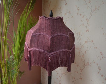 Jojofuny Paralume Vintage In Tessuto Con Frange - Stile Vittoriano Per Lampada Da Tavolo O Soffitto - 2