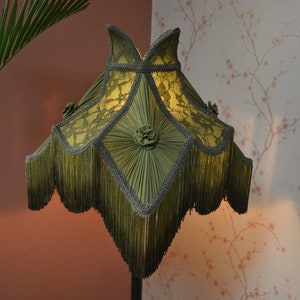 Lampshade/olive green lampshade/bedside lampshade/table lampshade/floor lampshade/ceiling lampshade/victorian lampshade/designer lampshade