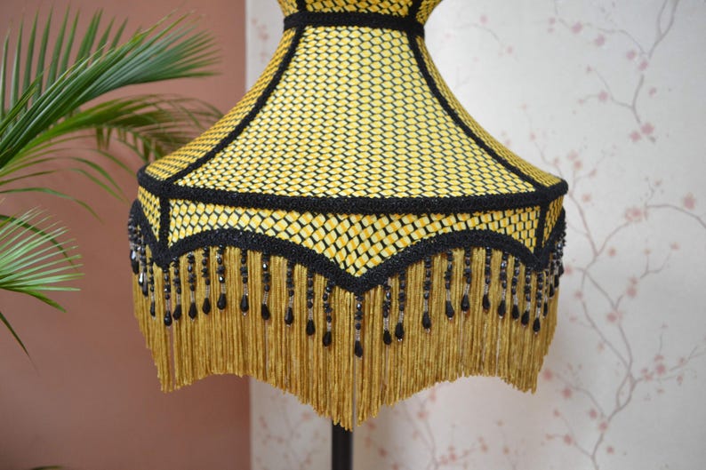 Gold Lace Lampshade: Victorian Bell Shade - Thumbnail 3