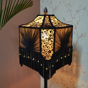 Lampshade/black gold lampshade/table lampshade/floor lampshade/ceiling lampshade/victorian lampshade/designer lampshade/retro lampshade