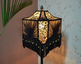 Lampshade/black gold lampshade/table lampshade/floor lampshade/ceiling lampshade/victorian lampshade/designer lampshade/retro lampshade