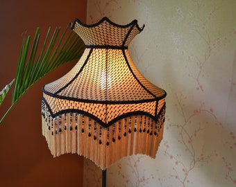 Hand-Stitched Beige Lace Lampshade: Victorian Art Decor