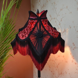 Lampshade red black lampshade table lampshade/floor lampshade/ceiling lampshade/victorian lampshade/bedside lampshade/retro lampshade/shade