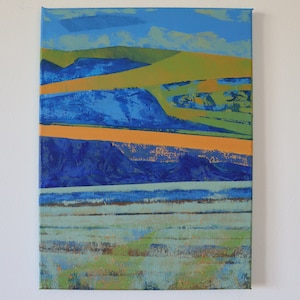 Abstraktes, Acrylbild, &quot;Berglandschaft_27&quot;