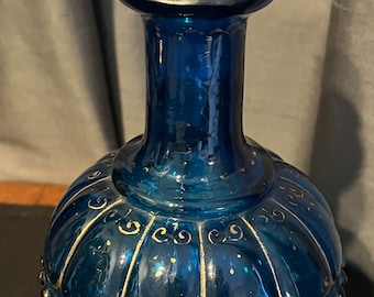 Vintage Middle Eastern Crystal Perfume Decanter with Dabber, Early 1900s
